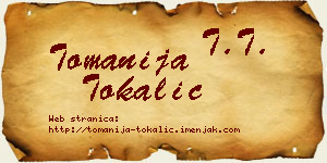 Tomanija Tokalić vizit kartica
